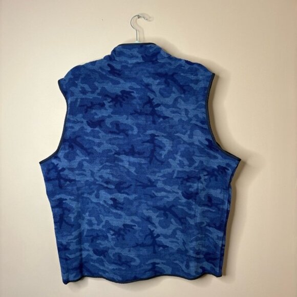 Peter Millar Crown Micro Shearling Fleece Vest Atlantic Blue camo print L NWT - Picture 7 of 7